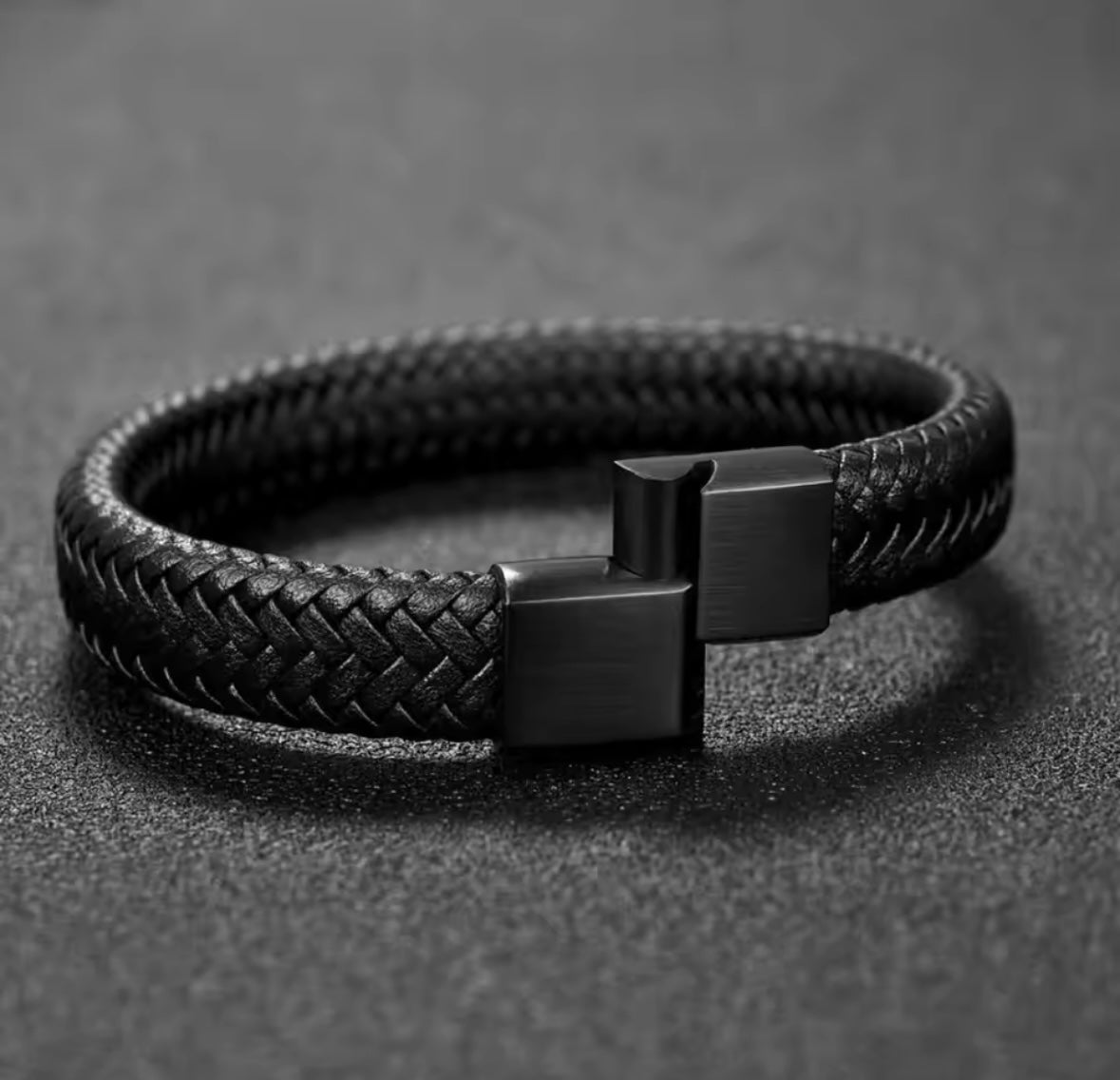 Valentine’s Gift for Him – Men’s Leather Bracelet with Love Message