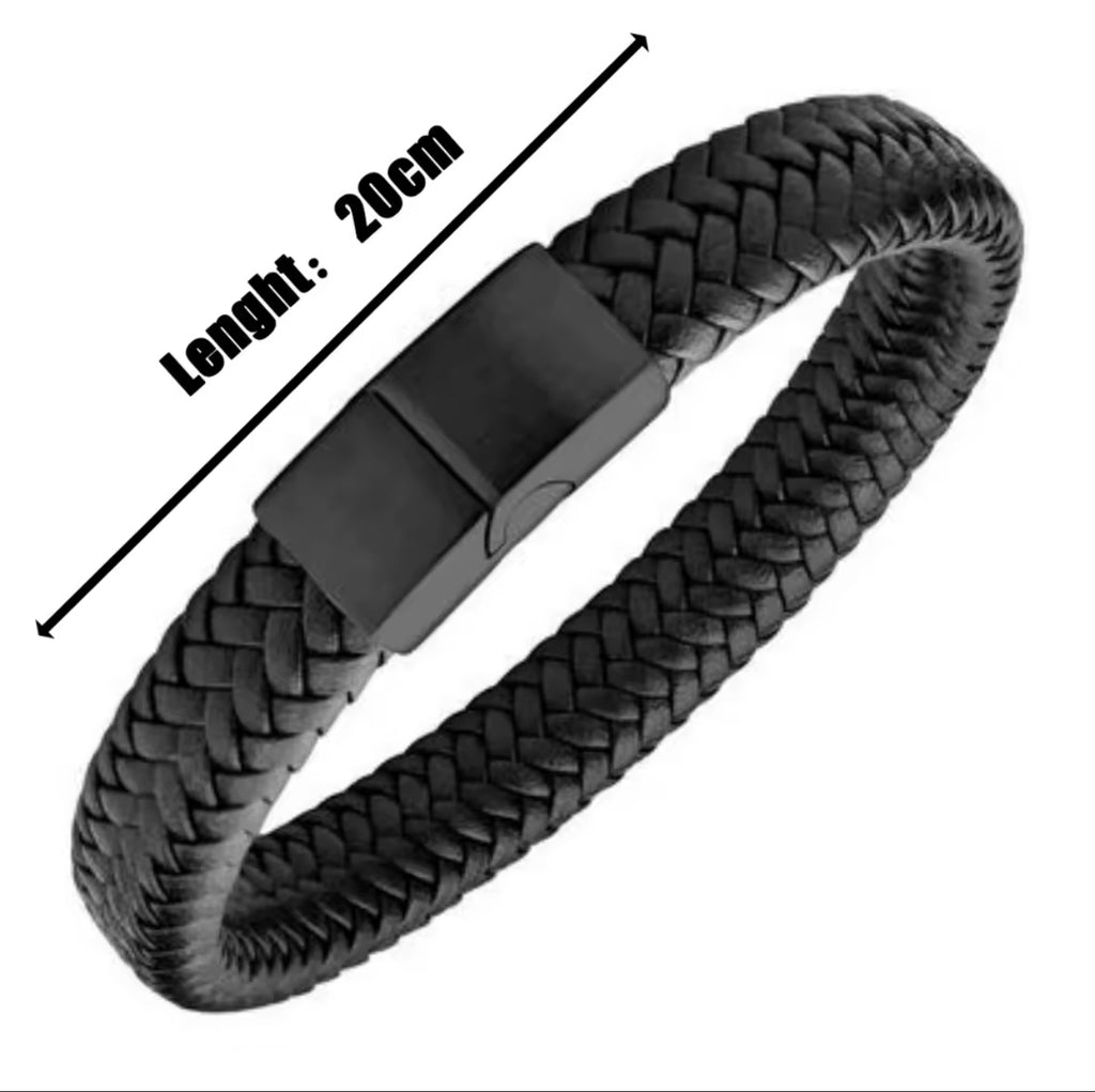 Valentine’s Gift for Him – Men’s Leather Bracelet with Love Message