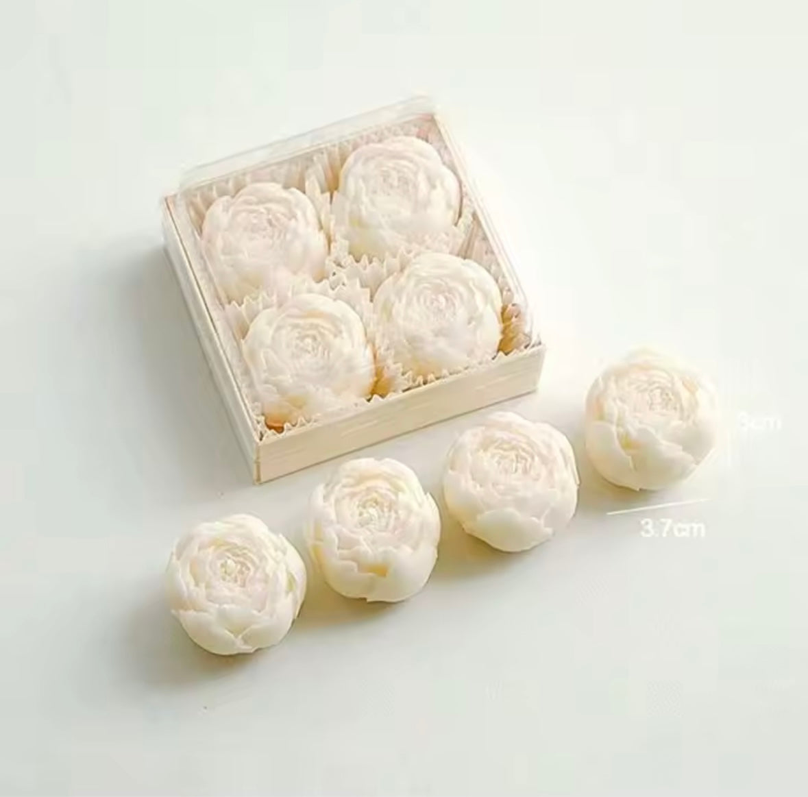 Handcrafted Rose Scented Candle Set (4pcs)