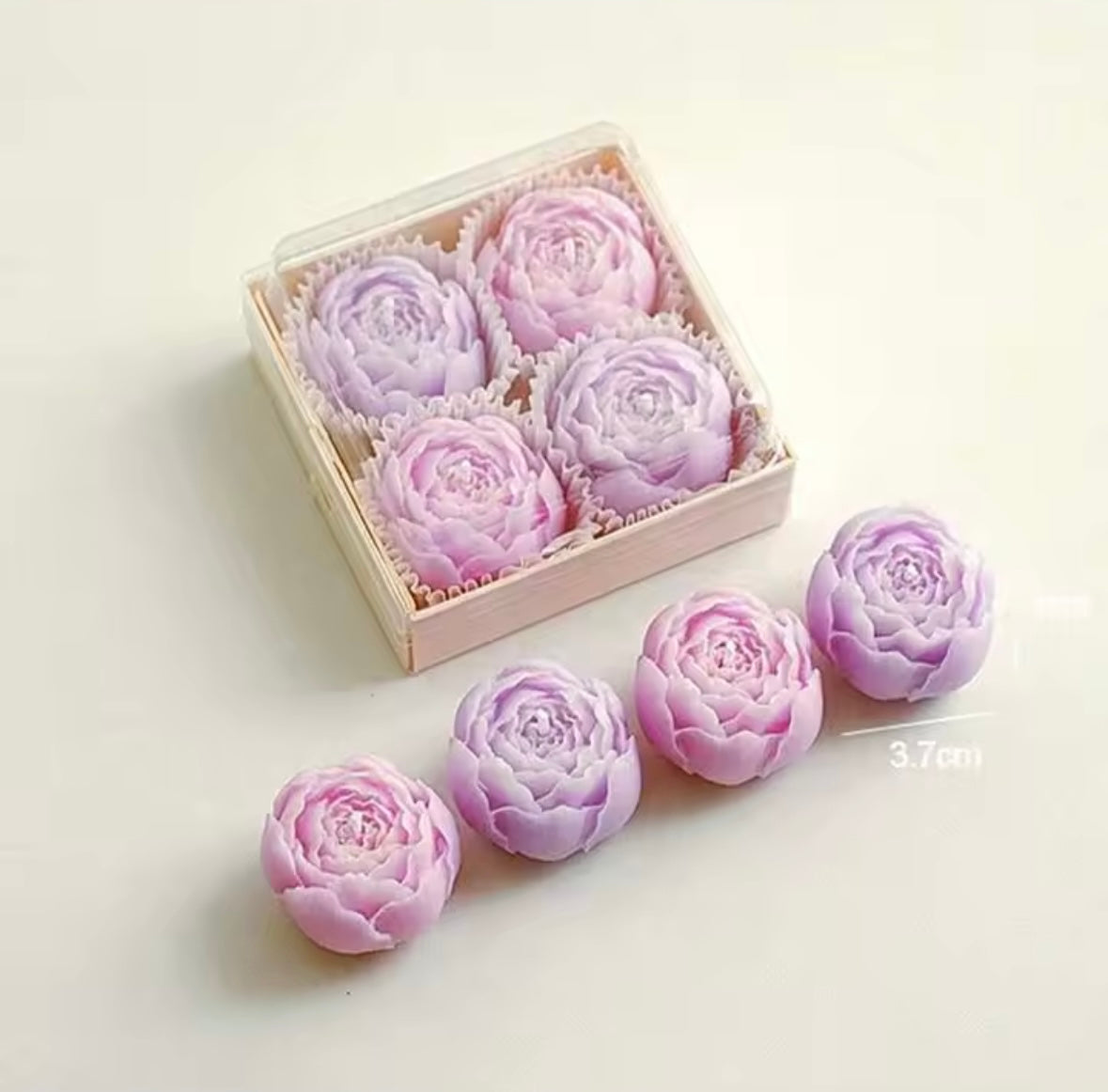 Handcrafted Rose Scented Candle Set (4pcs)