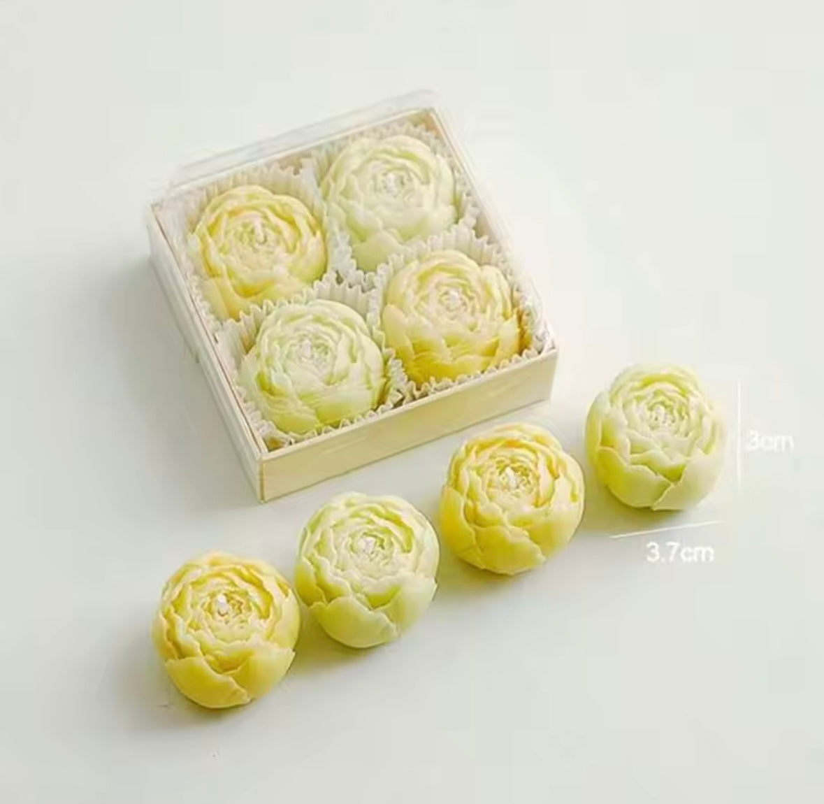 Handcrafted Rose Scented Candle Set (4pcs)