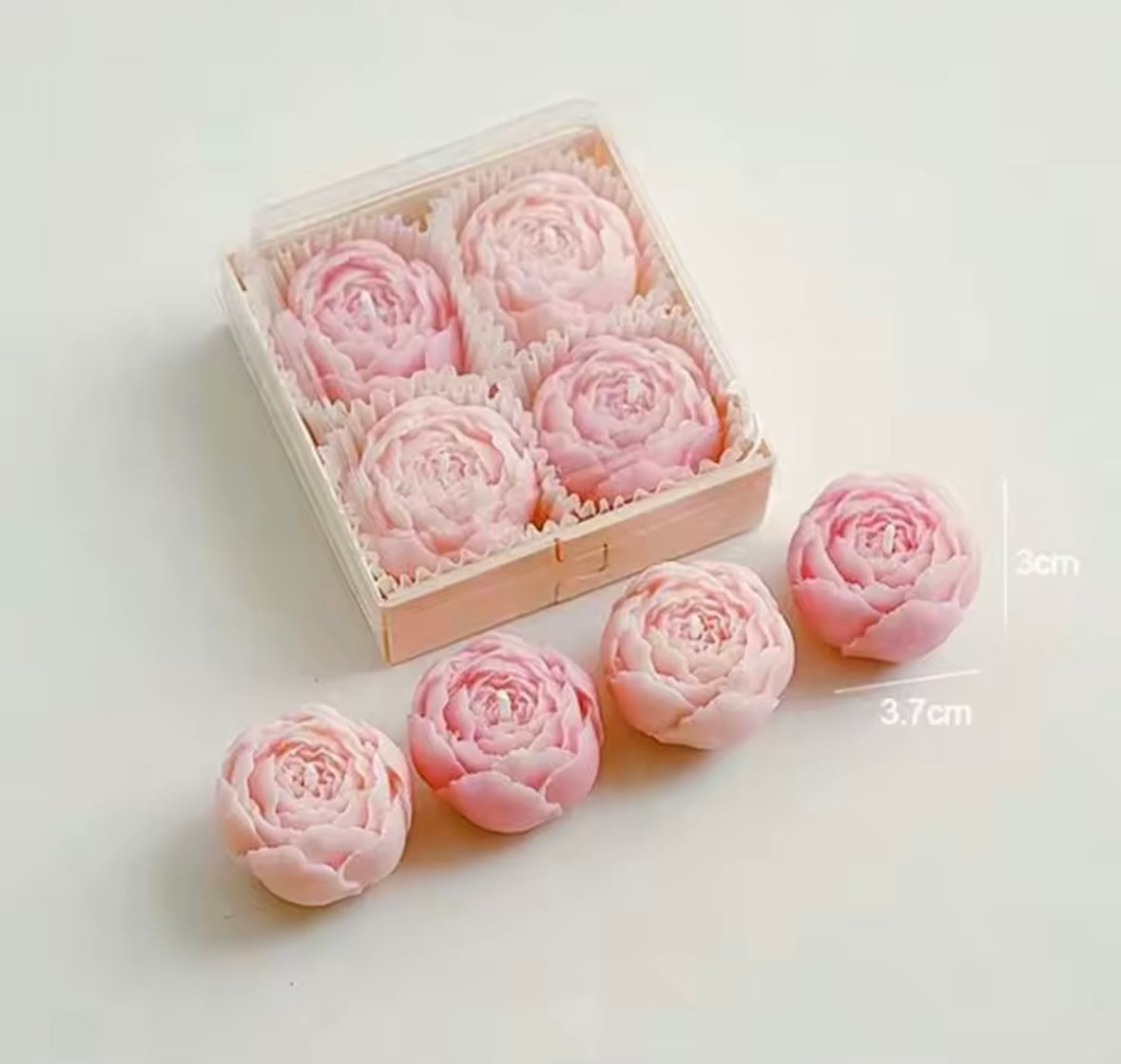Handcrafted Rose Scented Candle Set (4pcs)
